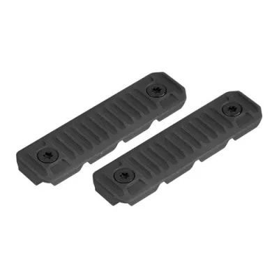 Rail covers with cable management system - Long - Black - 2 pcs